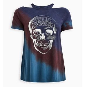 TORRID NWT GRAPHIC CLASSIC FIT TRIBLEND COLD SHOULDER TOP